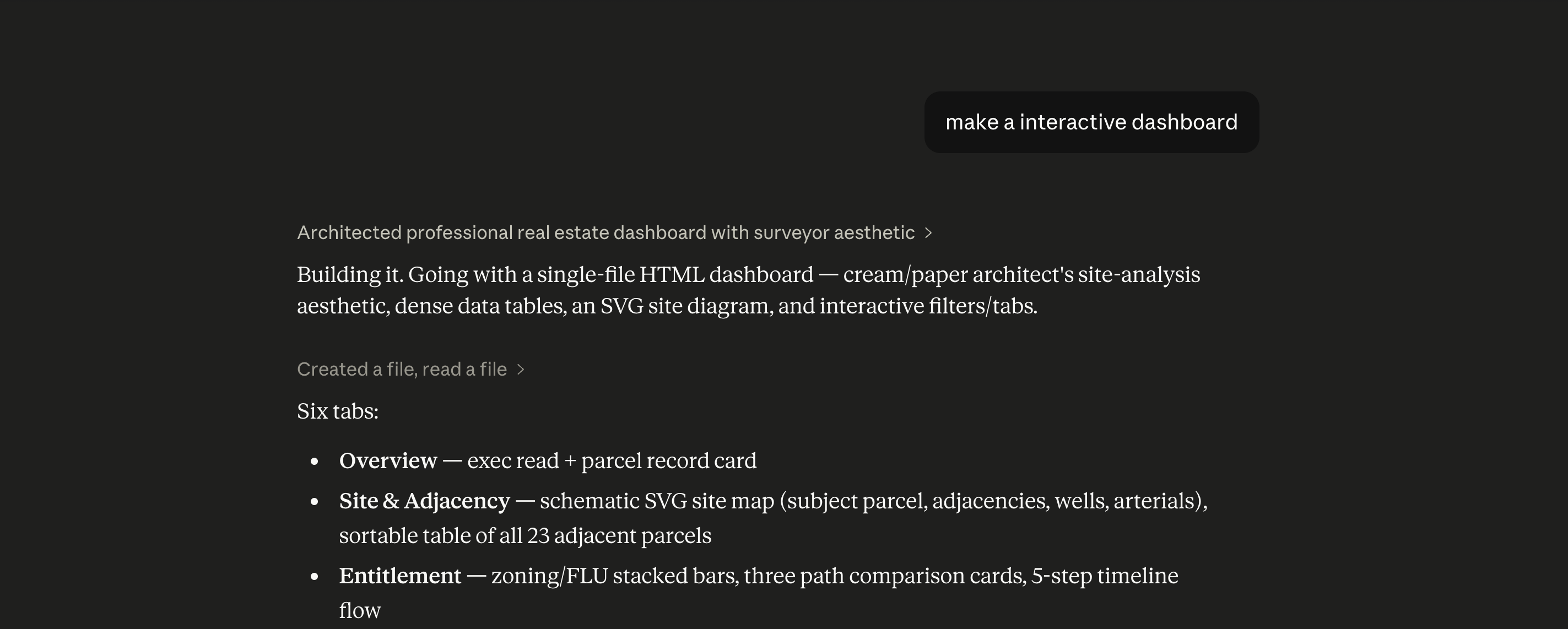 Natural language parcel search example