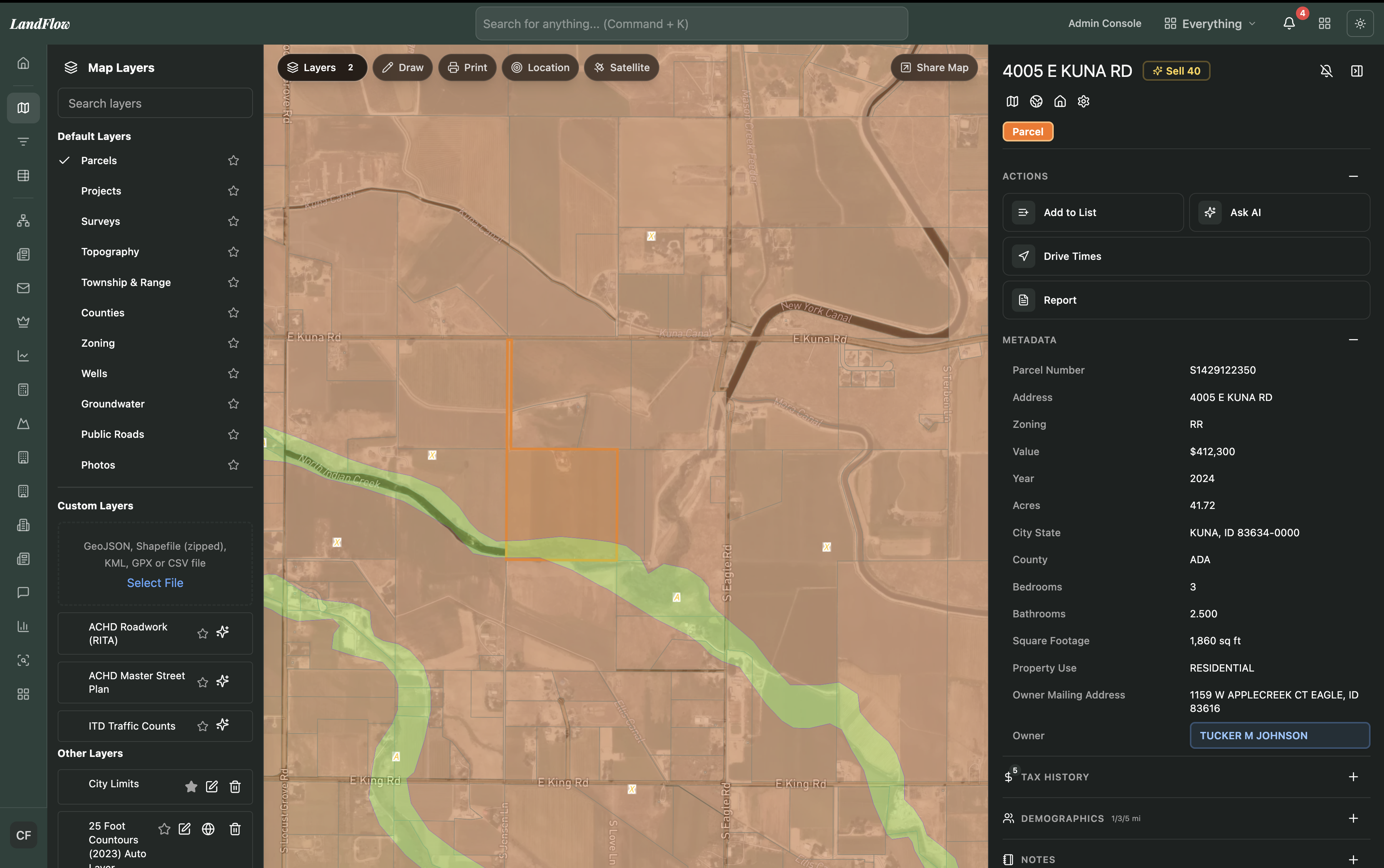 Map in LandFlow
